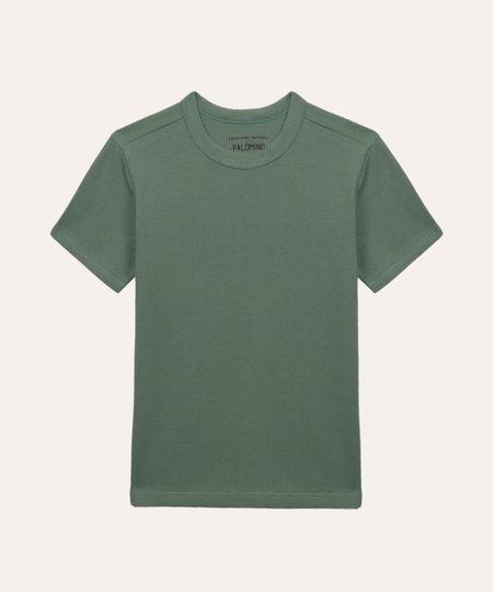 camiseta de algodão infantil com bolso verde 4
