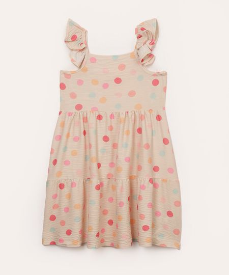 vestido infantil poá com babado colorido 5