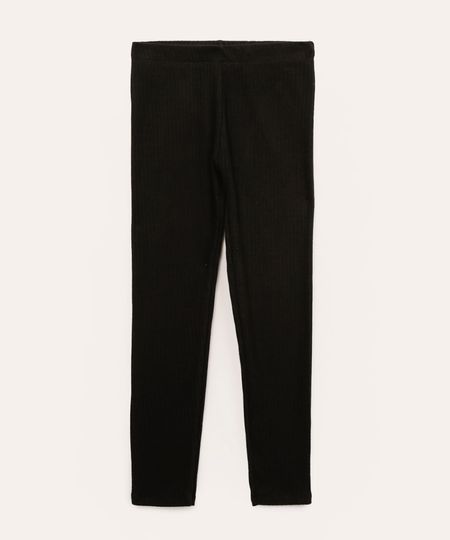 calça legging infantil canelada preta 6