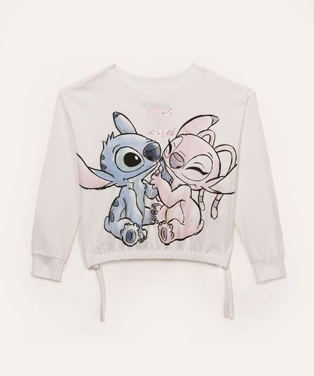 camiseta de algodão infantil stitch off white 4