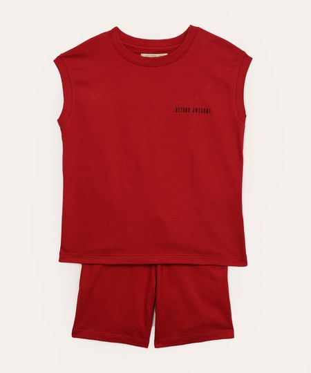 conjunto de moletinho infantil beyond awesome vermelho 4