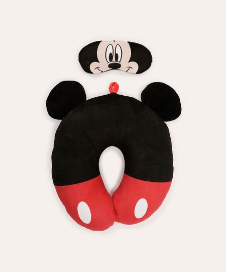 apoio de pescoço com máscara de dormir disney mickey preto UNICO