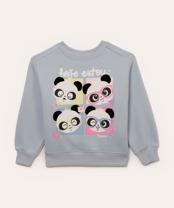 blusão de moletom infantil luluca azul 10
