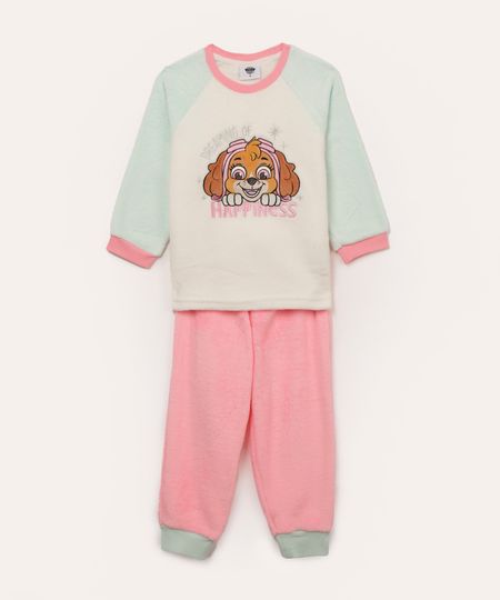 pijama de pelúcia infantil patrulha canina rosa 1