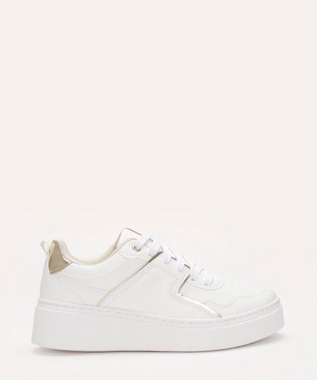 tênis flatform com recorte oneself branco 34
