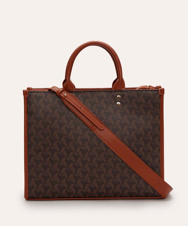 bolsa tote geométrica - camelo UNICO