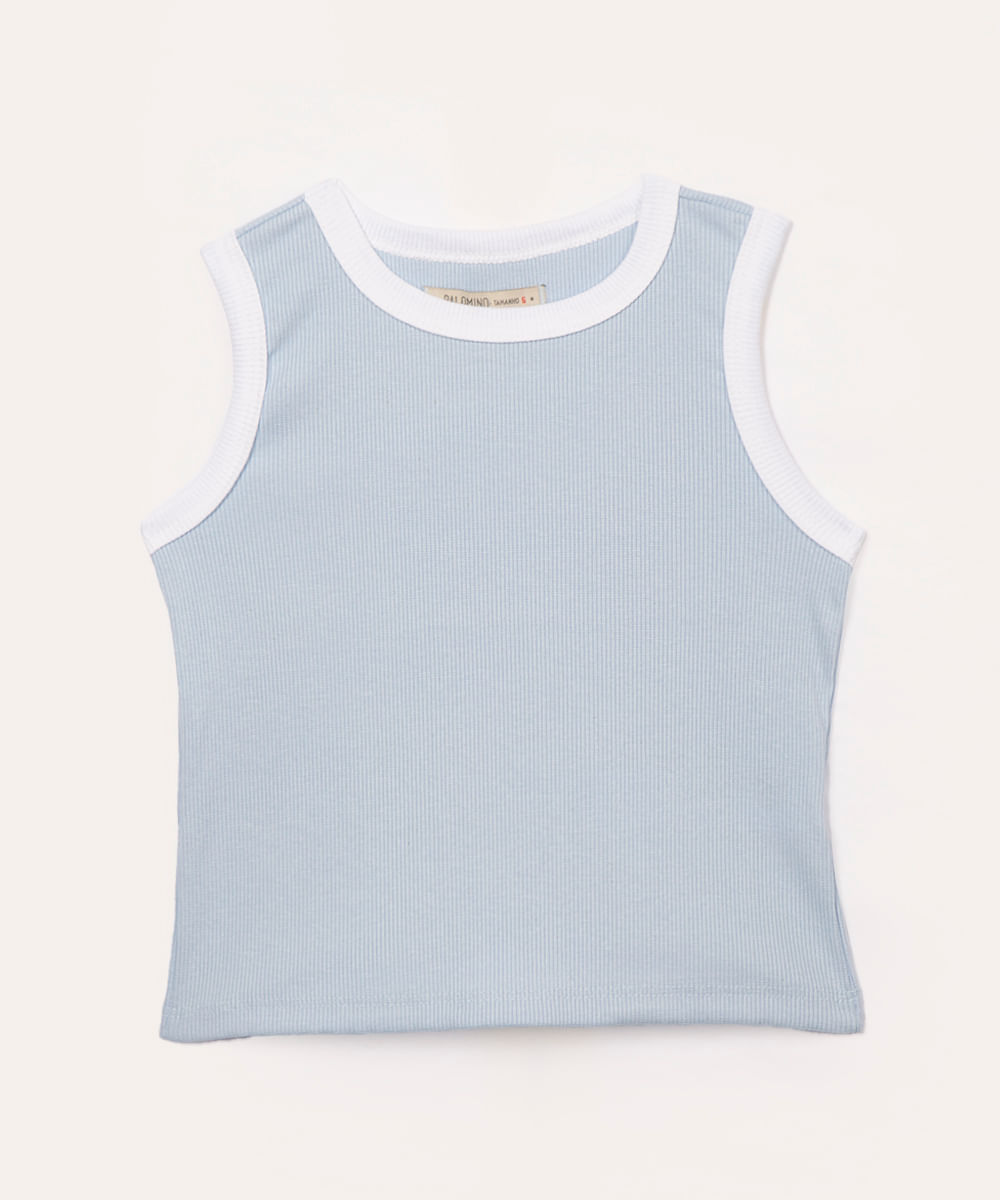 regata de algodão infantil azul