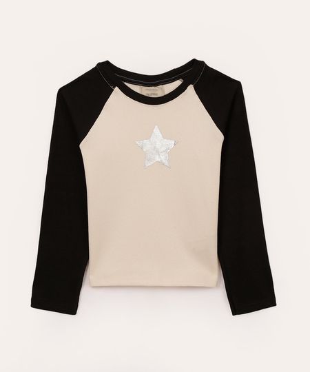 blusa infantil de algodão estrela manga longa rosa 4 blusa infantil de algodão estrela manga longa rosa 4