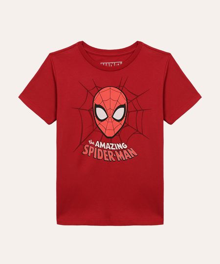 camiseta infantil homem aranha manga curta vermelho 4
