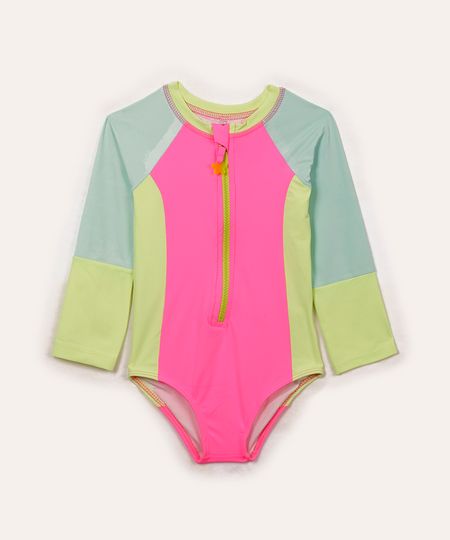 body infantil manga longa proteção uv colorido 12