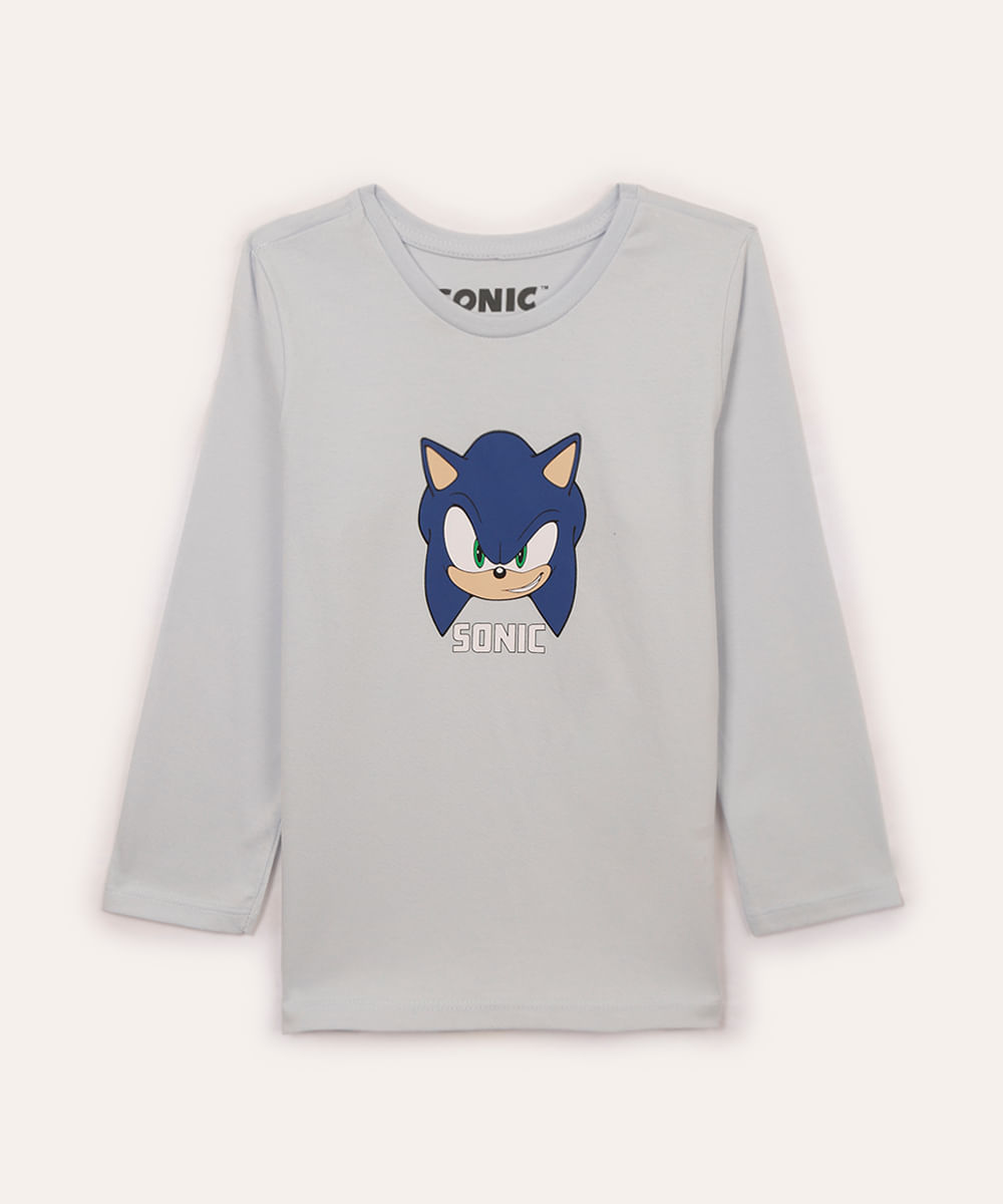 camiseta de algodão infantil sonic azul