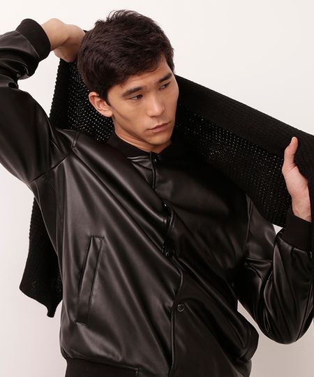 cachecol de tricot preto UNICO