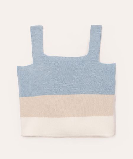 regata de tricot infantil listrada azul 4