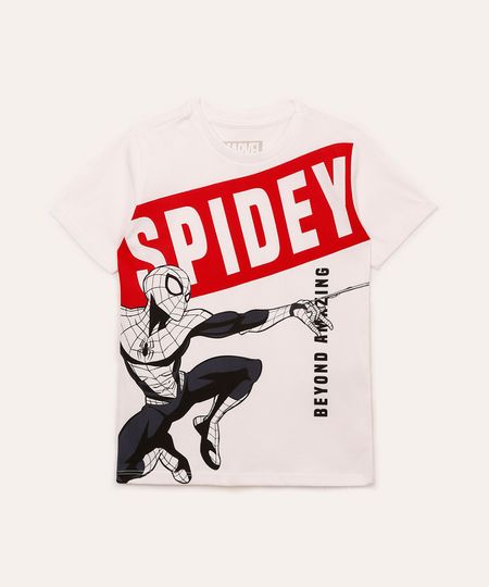 camiseta de algodão infantil homem aranha branca 4