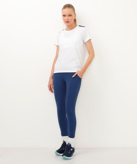 calça legging de poliamida com bolso esportiva ace azul P