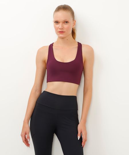 top de poliamida bojo removível nadador esportivo ace - roxo P
