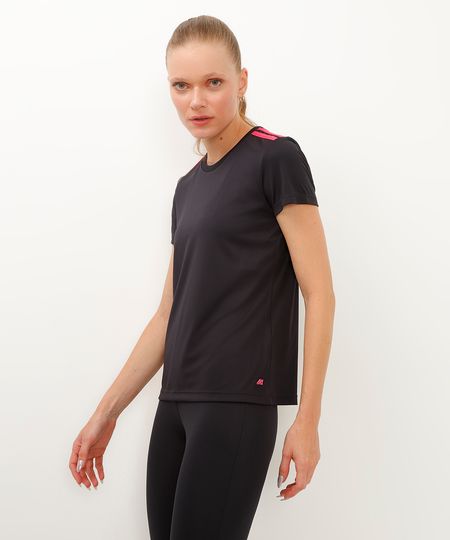 camiseta manga curta tiras esportiva ace preta P