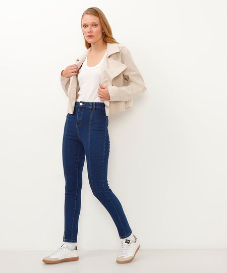 calça jeans cigarrete cintura alta sawary azul 38
