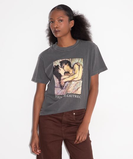camiseta de algodão toulouse lautrec mindset cinza M