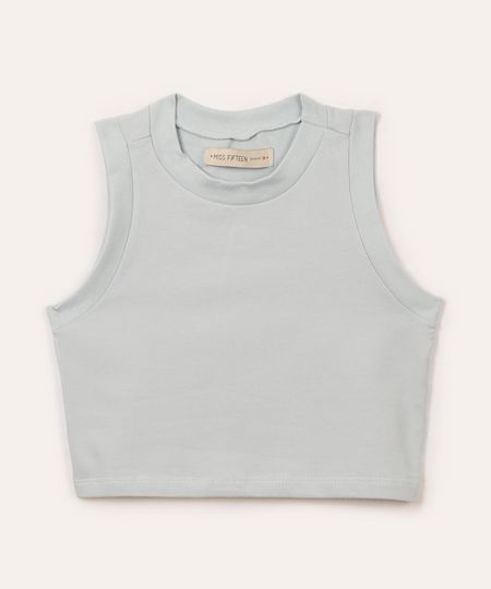 cropped de algodão juvenil alça média azul 16 cropped de algodão juvenil alça média azul 16