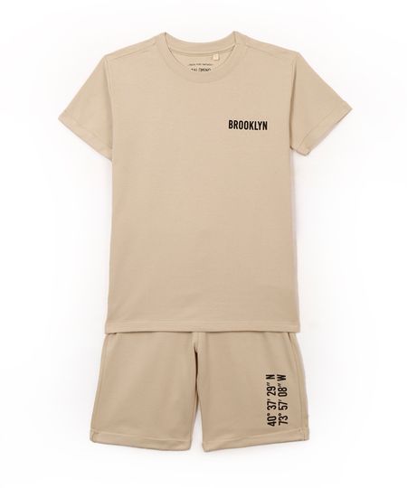 conjunto de moletom infantil brooklyn bege 4