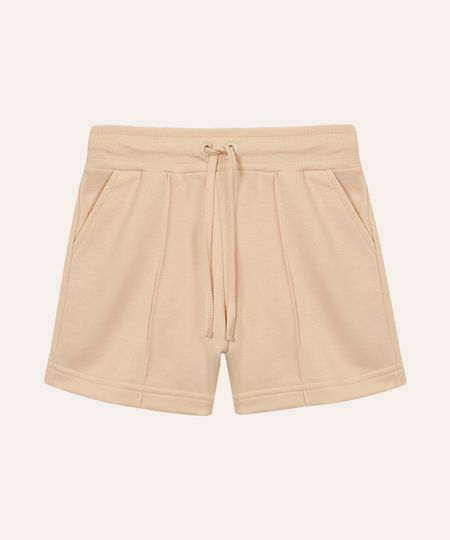short de moletom infantil com nervura bege 4 short de moletom infantil com nervura bege 4