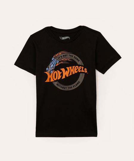 camiseta de algodão infantil hot wheels manga curta preto 8