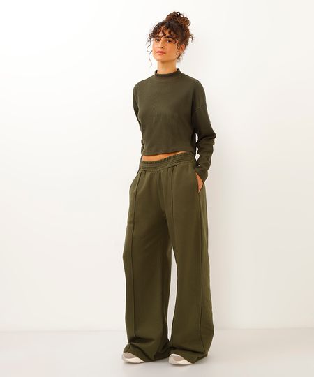 calça de moletom pantalona verde M