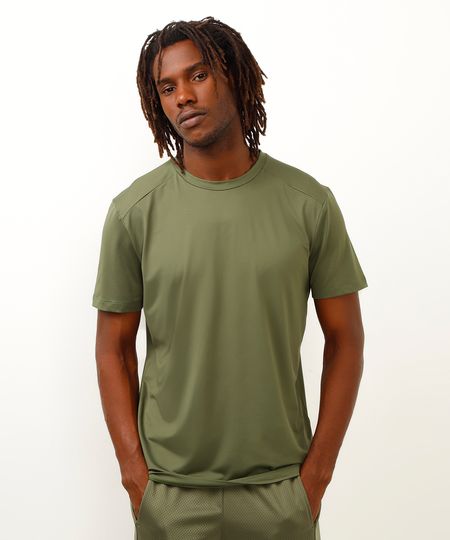 camiseta com recorte esportiva ace verde militar G