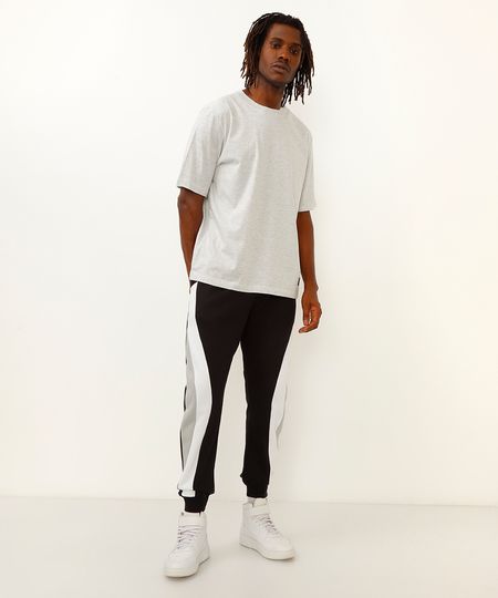 calça jogger de moletom esportiva ace preta M