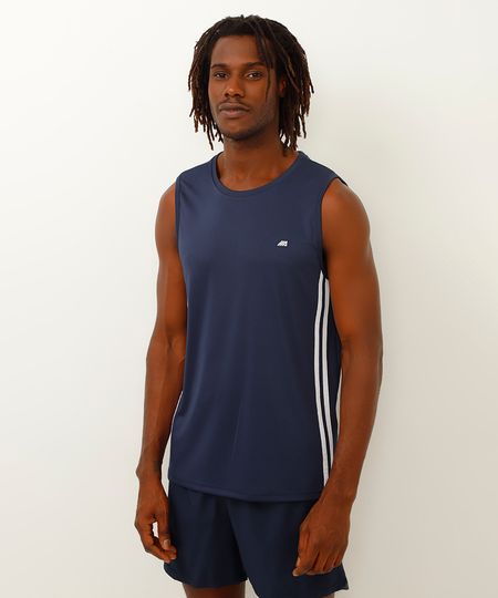 regata com listras esportiva ace azul marinho M regata com listras esportiva ace azul marinho M