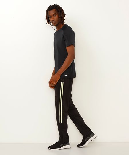 calça com detalhes laterais esportiva ace preto M