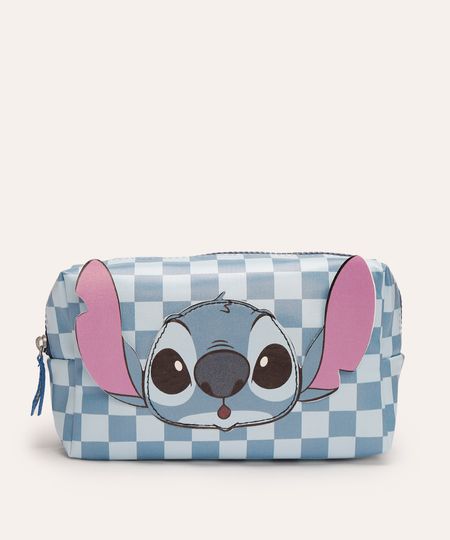 nécessaire stitch xadrez  azul UNICO