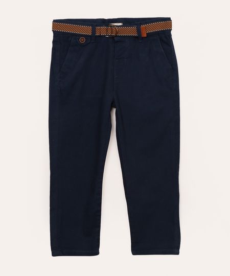 calça de sarja infantil com cinto azul 3