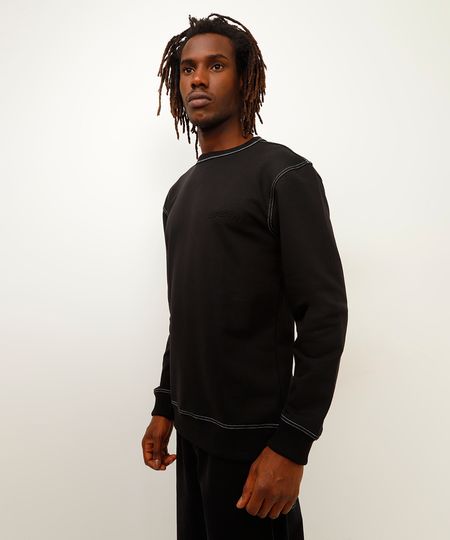 blusão de moletom lifestyle preto PP blusão de moletom lifestyle preto PP