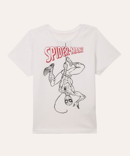 camiseta de algodão infantil homem aranha branco 1