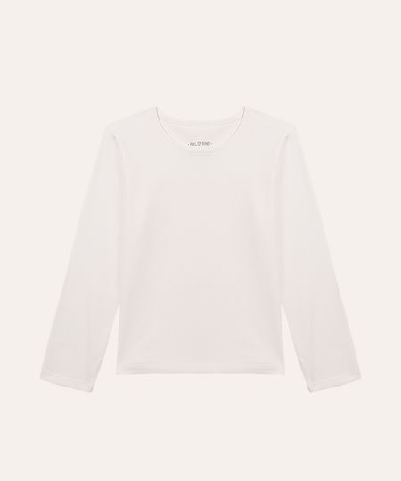blusa básica de algodão infantil off white 10