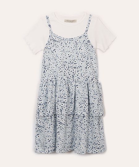 vestido infantil floral com babado e blusa sobreposta azul 4