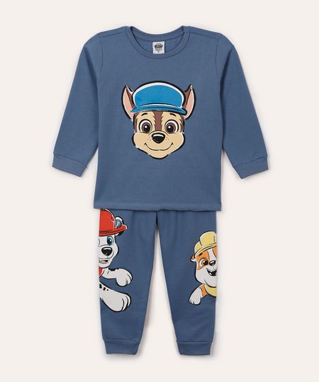 pijama de moletinho infantil patrulha canina azul 2