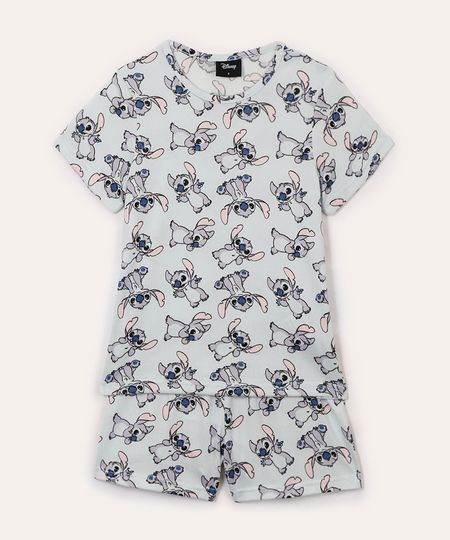 pijama curto infantil stitch azul 2