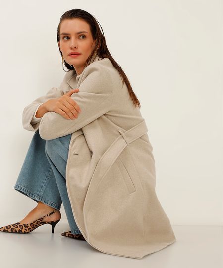 casaco trench coat felpado bege G