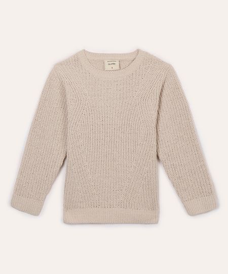 suéter de tricot infantil bege 8