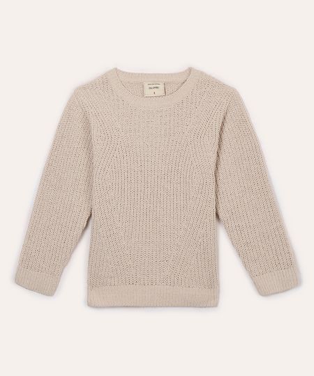 suéter de tricot infantil bege 4