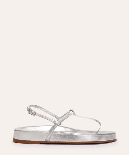 rasteirinha flatform metalizada oneself prateada 34