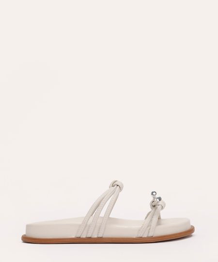 rasteirinha flatform tiras com nó e laço oneself off white 34