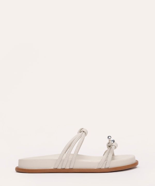 rasteirinha flatform tiras com nó e laço oneself off white 34