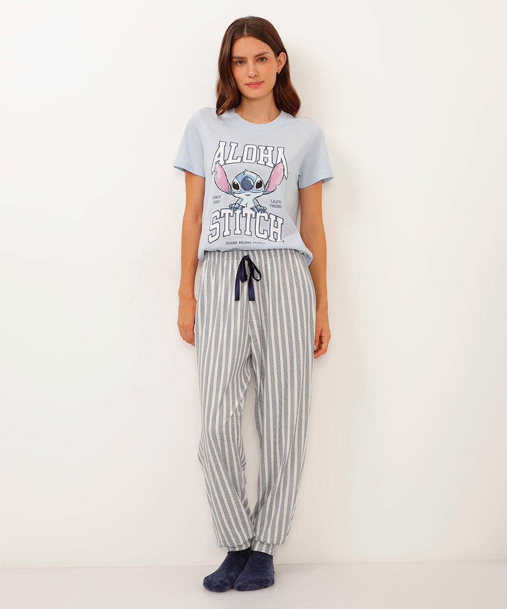 calça de pijama jogger listrada off white