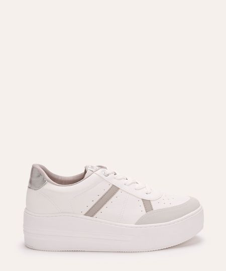 tênis casual flatform com recorte via marte branco 36
