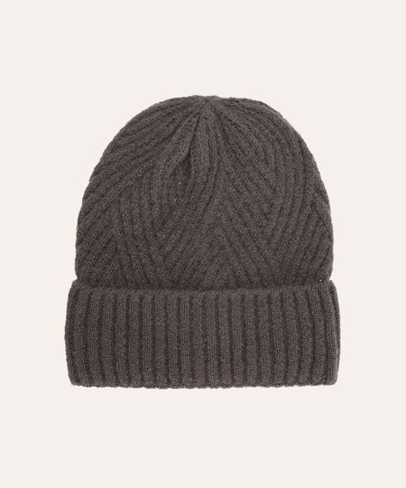 gorro de tricot cinza UNICO