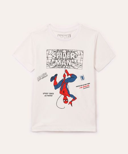 camiseta de algodão manga curta homem aranha off white 4